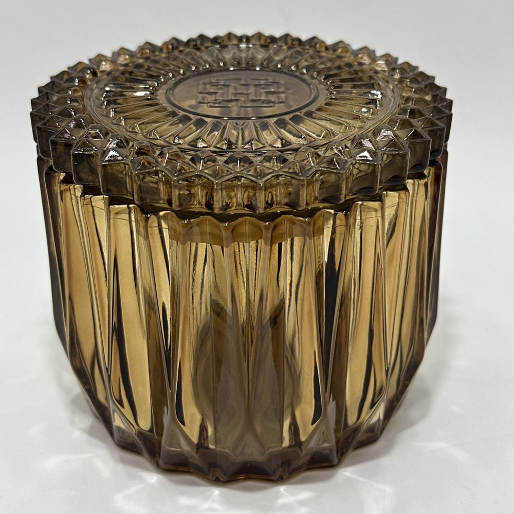 HomeWorx Harry Slatkin Brown Art Glass Candy Nut Bowl Catchall Candle Holder